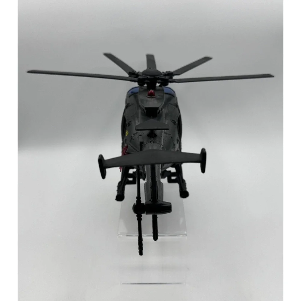 US Army Military Toy Helicopter Gray Blue Black w/ Blue Canopy Adjustable Blades